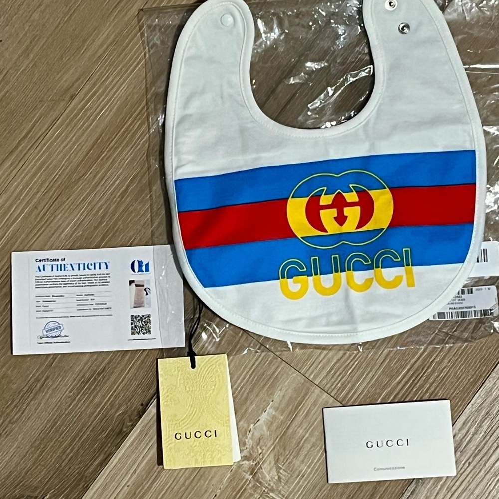 Gucci Kids Bib with Colorful Logo Design